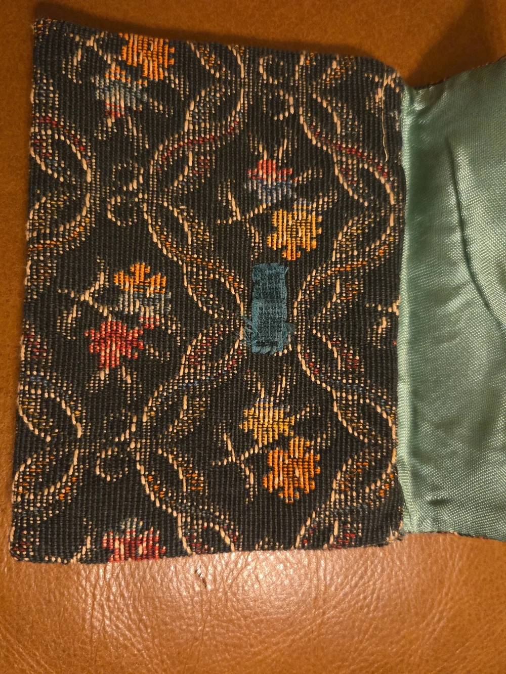 Handmade Floral Tapestry Tote Bag w Matching Coin Purse Boho Cottagecore Woven F